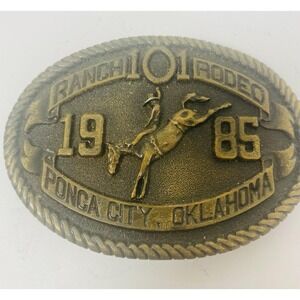 101 Ranch Rodeo Belt Buckle Ponca City Oklahoma 1986 Altman's Casting Co. 1/300
